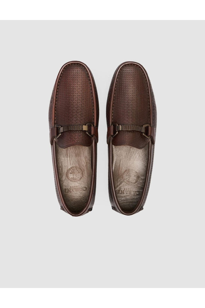 Cabani Shoes %100 Cuir véritable Mocassins pour hommes à boucle marron - Multicolore
