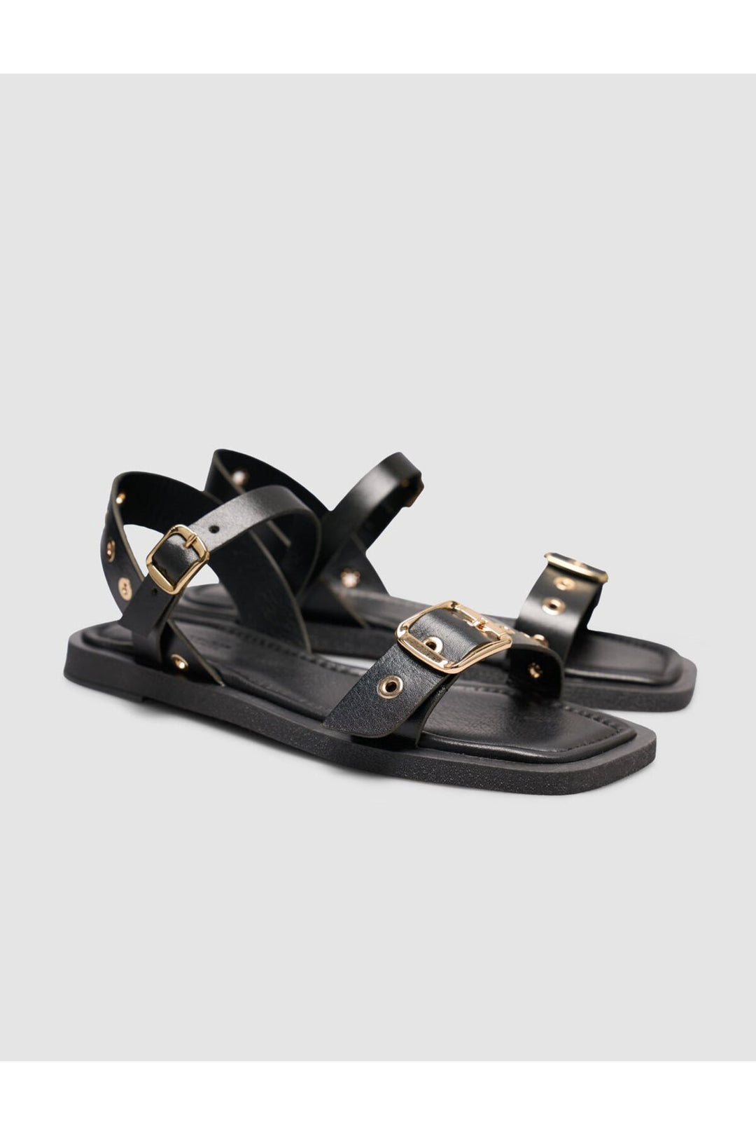 Cabani Shoes Sandales pour femmes en cuir véritable avec boucle noire - Multicolore
