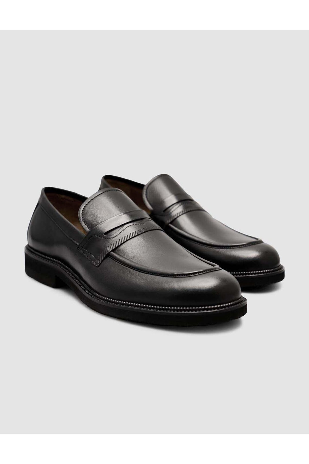 Cabani Shoes %100 Cuir véritable Chaussures Loafers classiques pour hommes noires - Noir