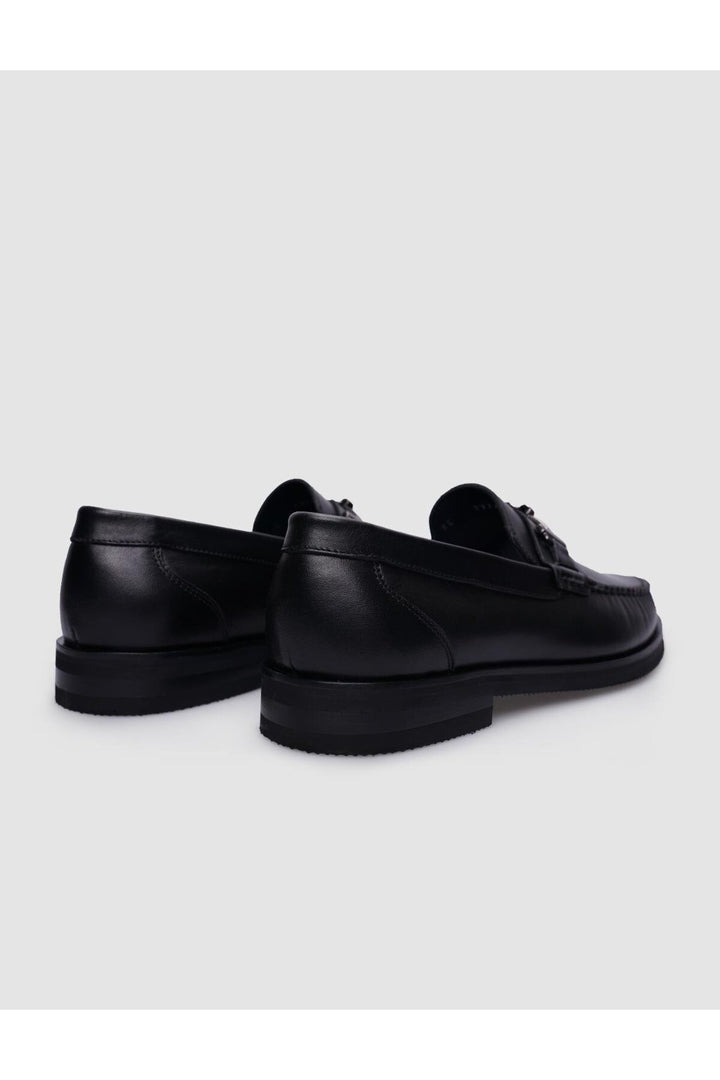 Cabani Shoes Chaussures classiques pour hommes en cuir véritable noir avec boucle à 100% - Multicolore