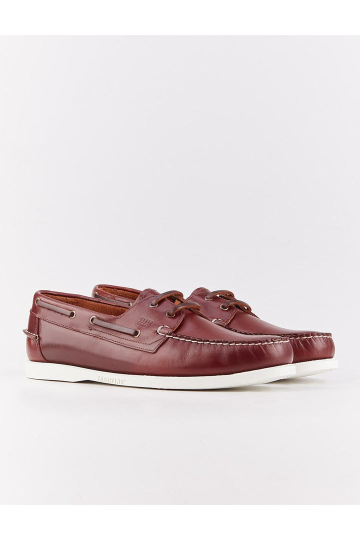 Cabani Shoes Pianello Chaussures bateau décontractées pour hommes en cuir véritable marron à lacets pour l'été - Marron