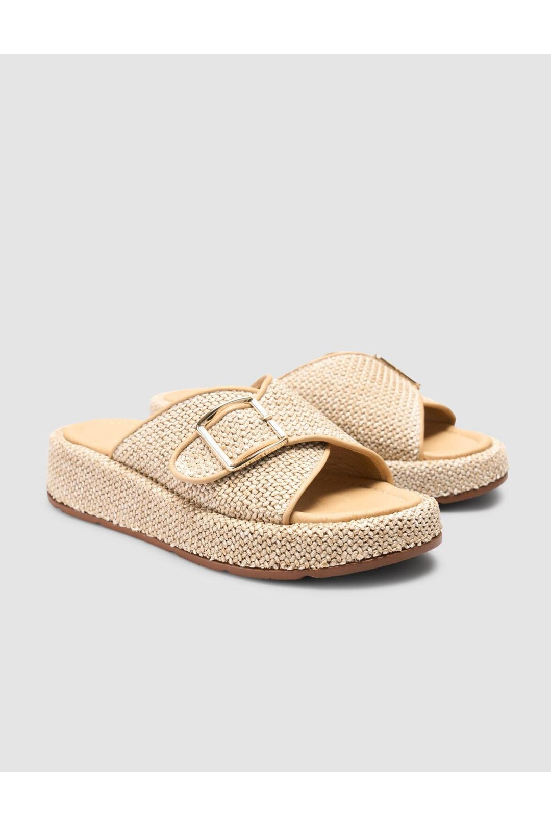 Cabani Shoes Sandales femmes beige avec détails en osier - Multicolore