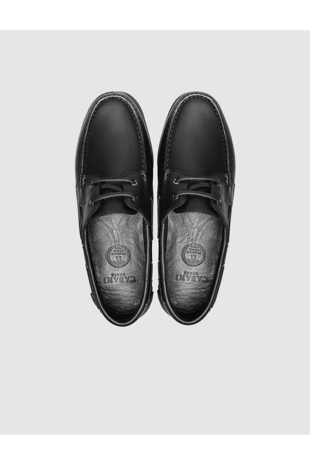 Cabani Shoes Peravia Chaussures de bateau en cuir véritable noir brillant à lacets pour tous les jours - Multicolore