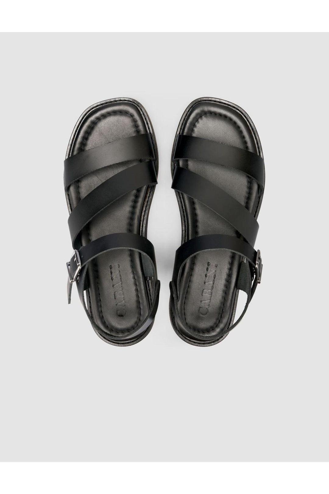 Cabani Shoes %100 Cuir véritable Sandales noires pour femmes - Multicolore