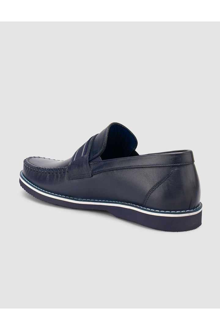 Cabani Shoes %100 Cuir Véritable Mocassins Pour Hommes Bleu marine - Bleu marine