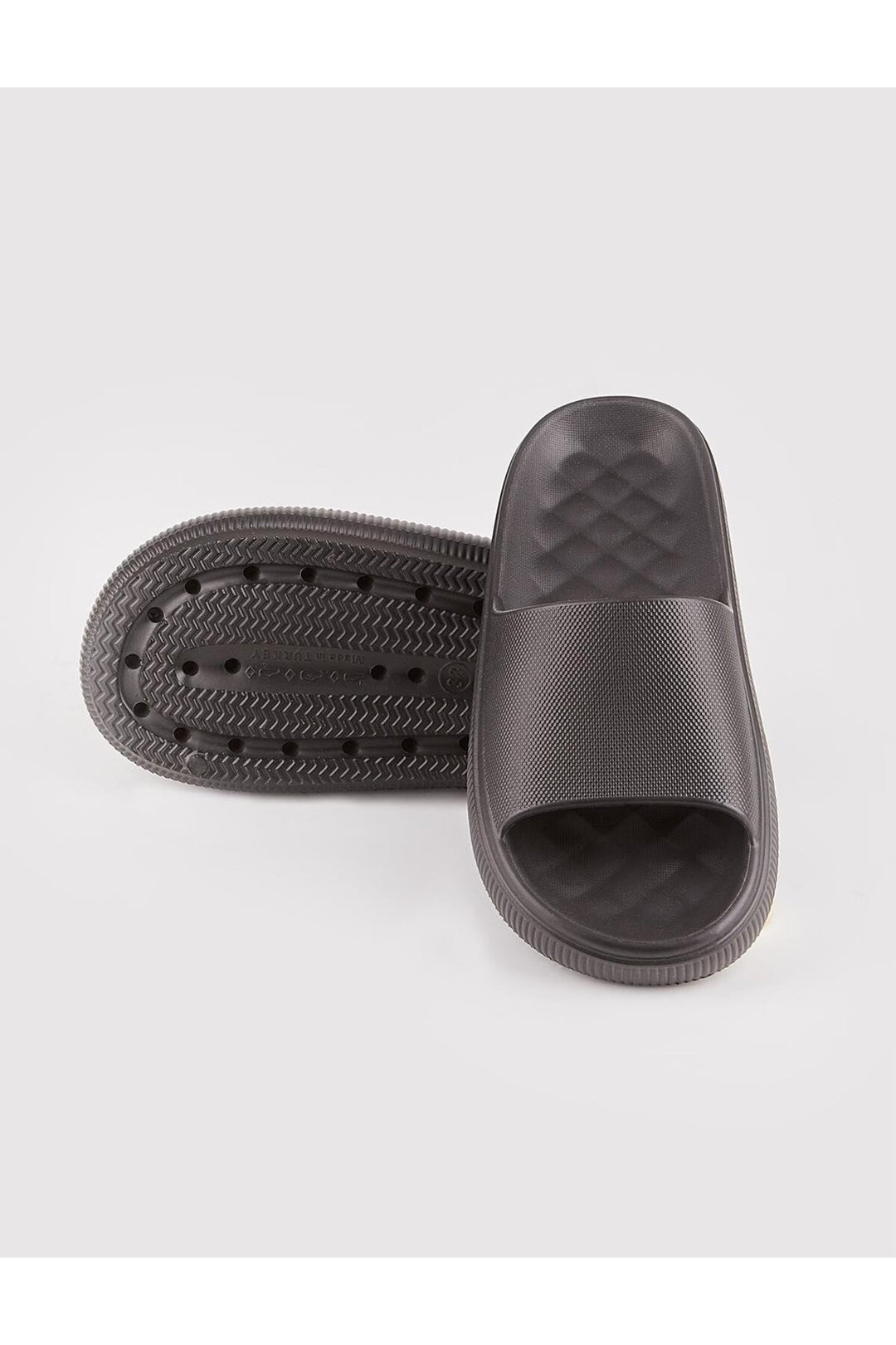 Cabani Shoes Sandales plates pour femmes en polyuréthane noir - Multicolore