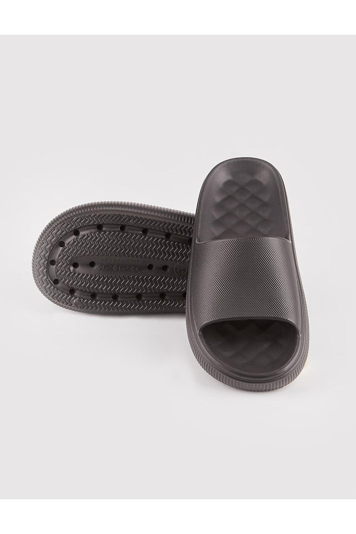 Cabani Shoes Sandales plates pour femmes en polyuréthane noir - Multicolore
