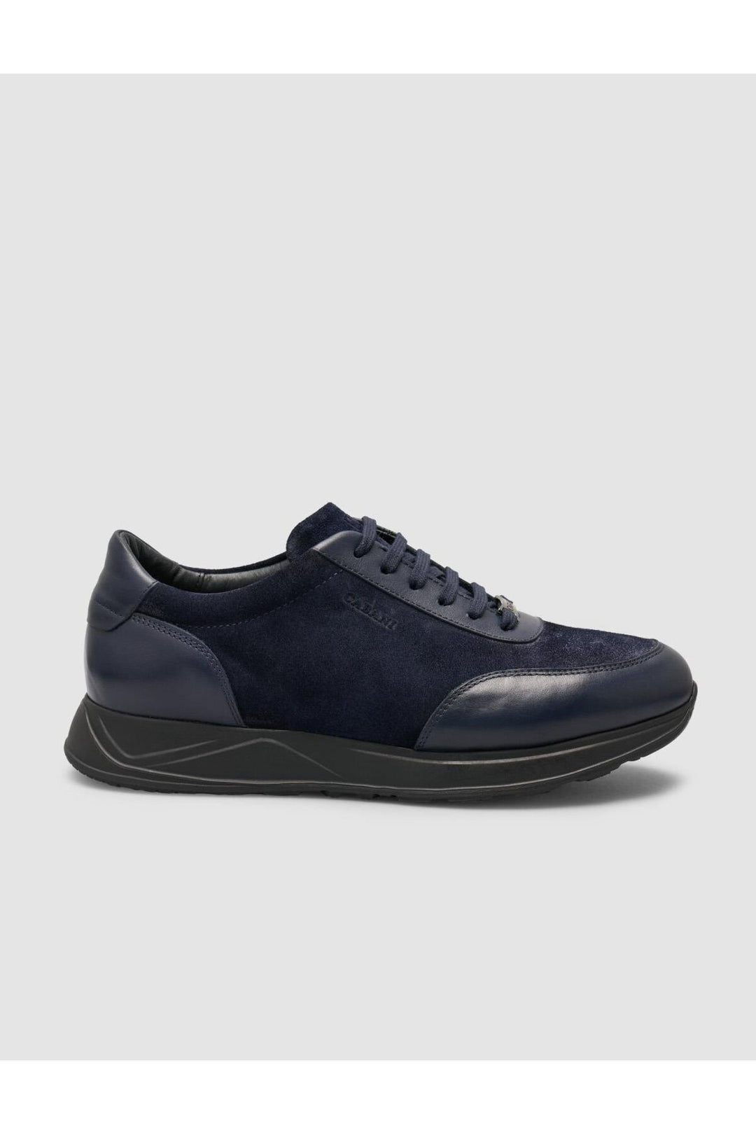 Cabani Shoes %100 Cuir véritable Bleu marine Chaussures de sport pour hommes avec détails en daim - Bleu marine