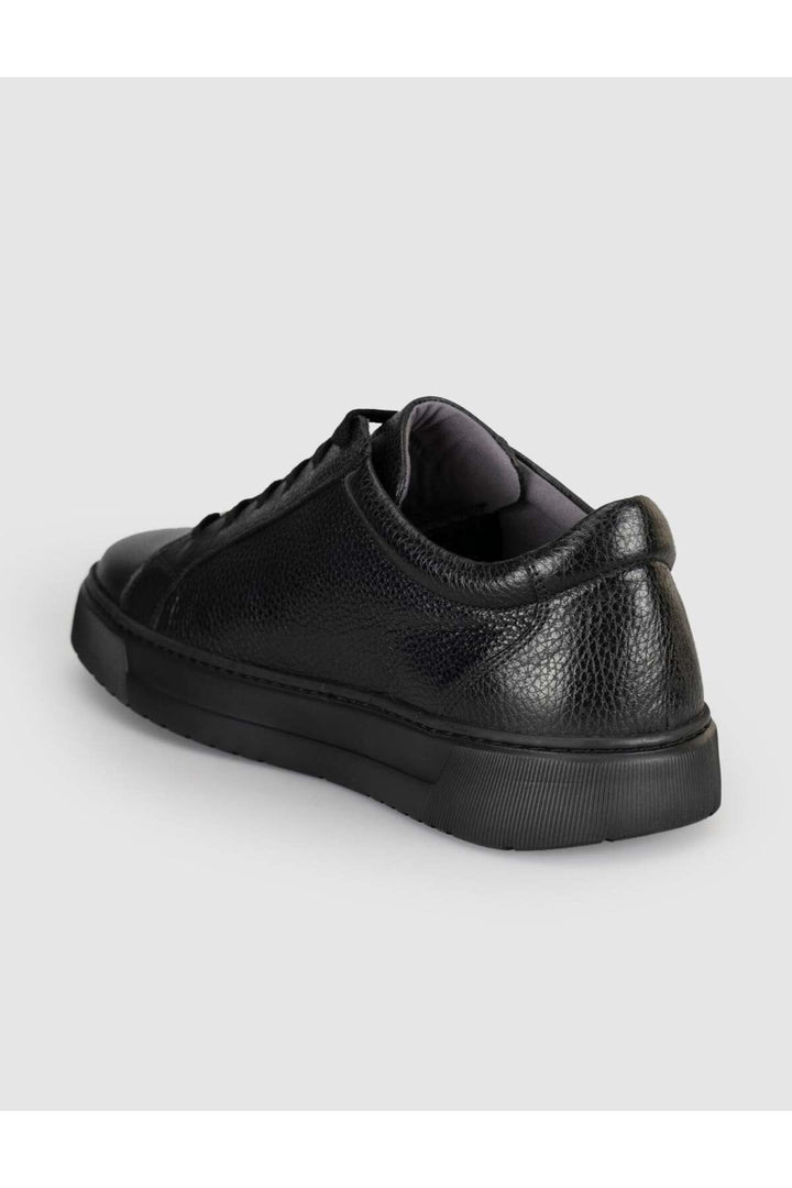 Cabani Shoes Baskets décontractées pour hommes en cuir véritable noir - Multicolore