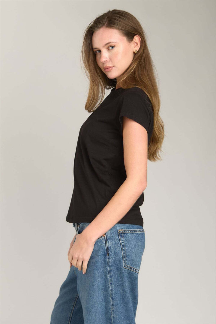 Lovely Things INA Basic T-shirt Haut de Vêtement Pyjama - Noir