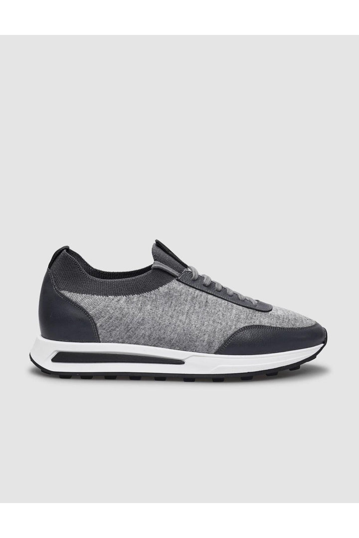 Cabani Shoes Chaussures de sport pour hommes en tricot gris avec lacets - Gris