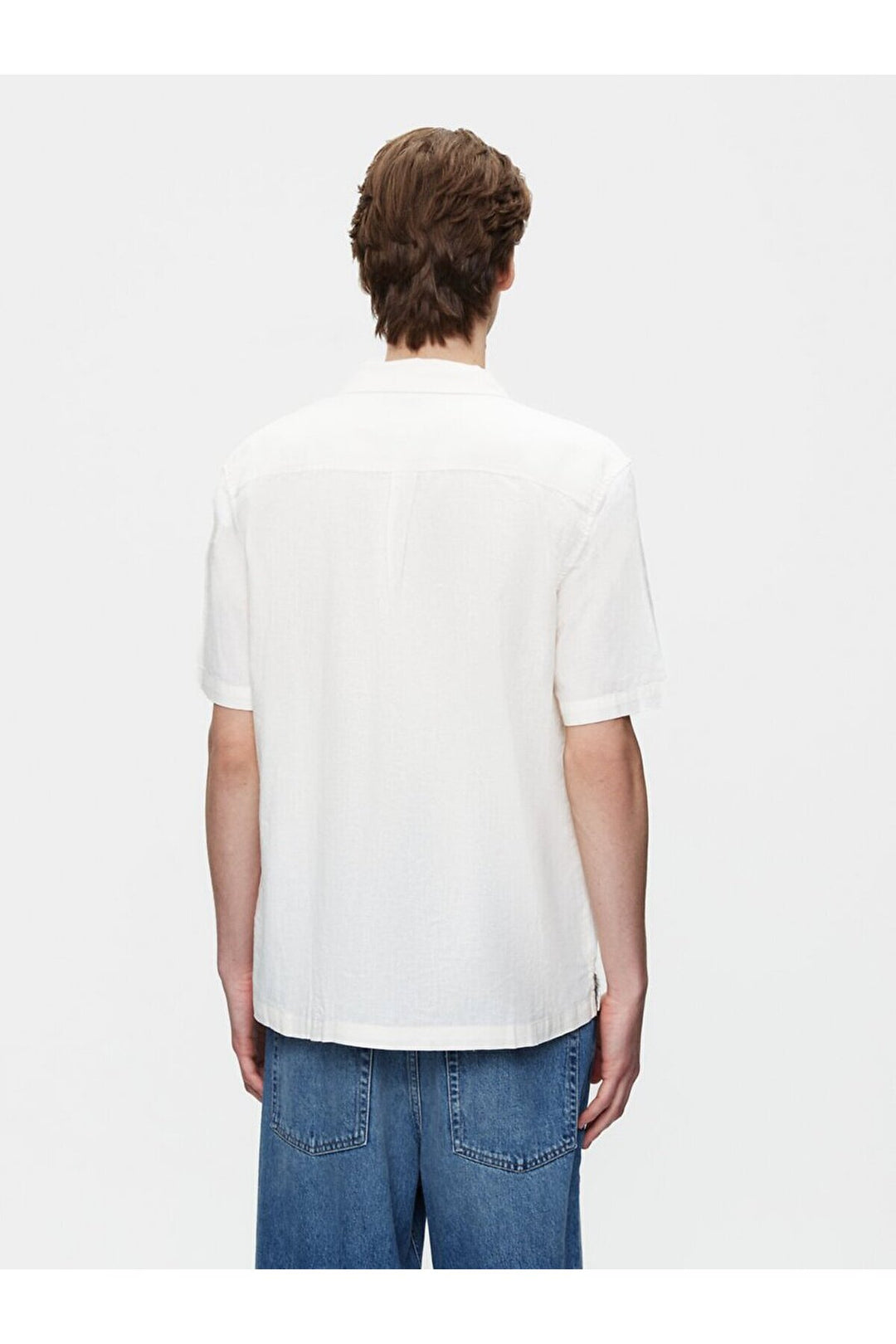 LTB Chemise blanche à manches courtes avec imprimé décontracté coupe droite