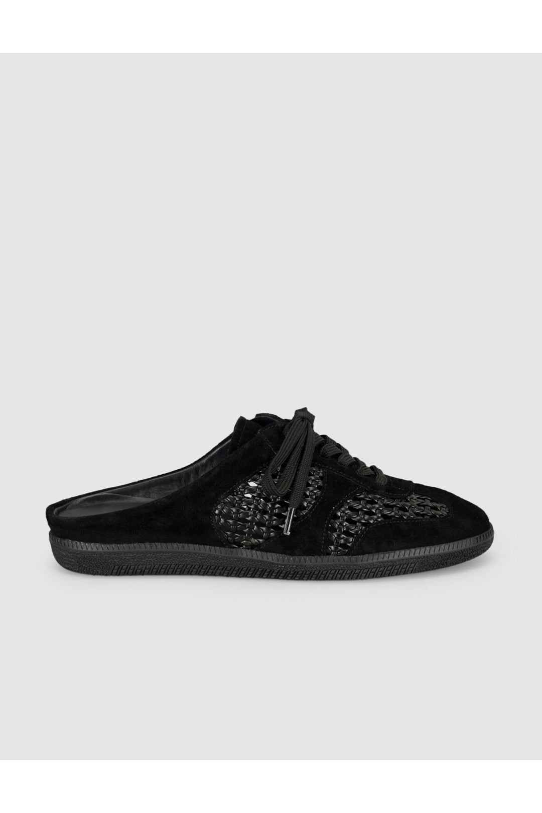 Cabani Shoes Baskets mule femme en cuir véritable noir - Multicolore