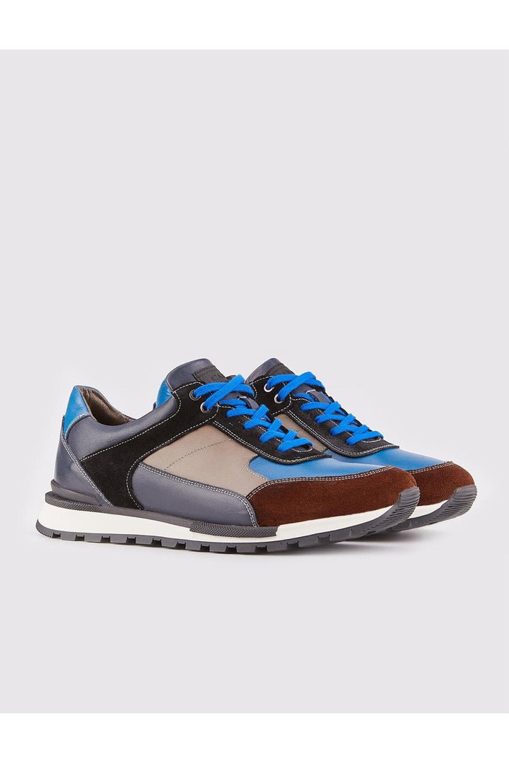 Cabani Shoes Light Termo Semelle en Cuir Véritable Bleu marine Chaussures de Sport pour Hommes à Lacets - Bleu marine