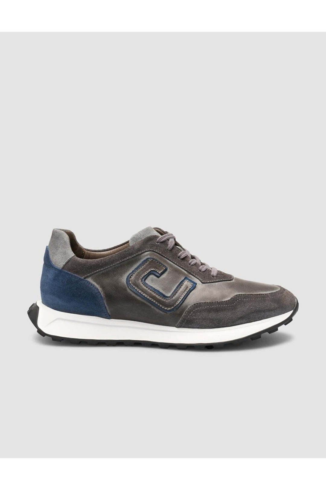 Cabani Shoes Renasen Chaussures de sport pour hommes en cuir véritable gris en suède mélangé à 100% - Gris