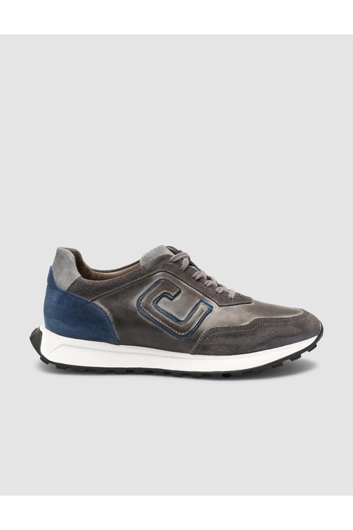 Cabani Shoes Renasen Chaussures de sport pour hommes en cuir véritable gris en suède mélangé à 100% - Gris
