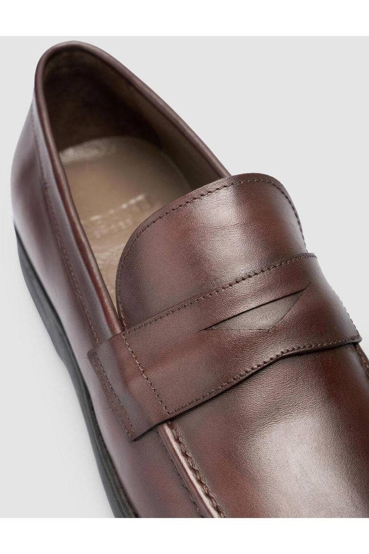Cabani Shoes Atria %100 Cuir Véritable Mocassins Hommes Marron Uni - Marron