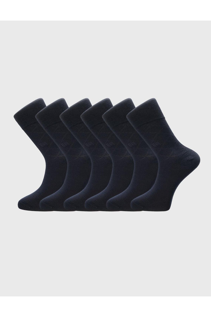 Cabani Shoes Set de 6 Chaussettes pour hommes Bleu marine en boîte - Bleu marine
