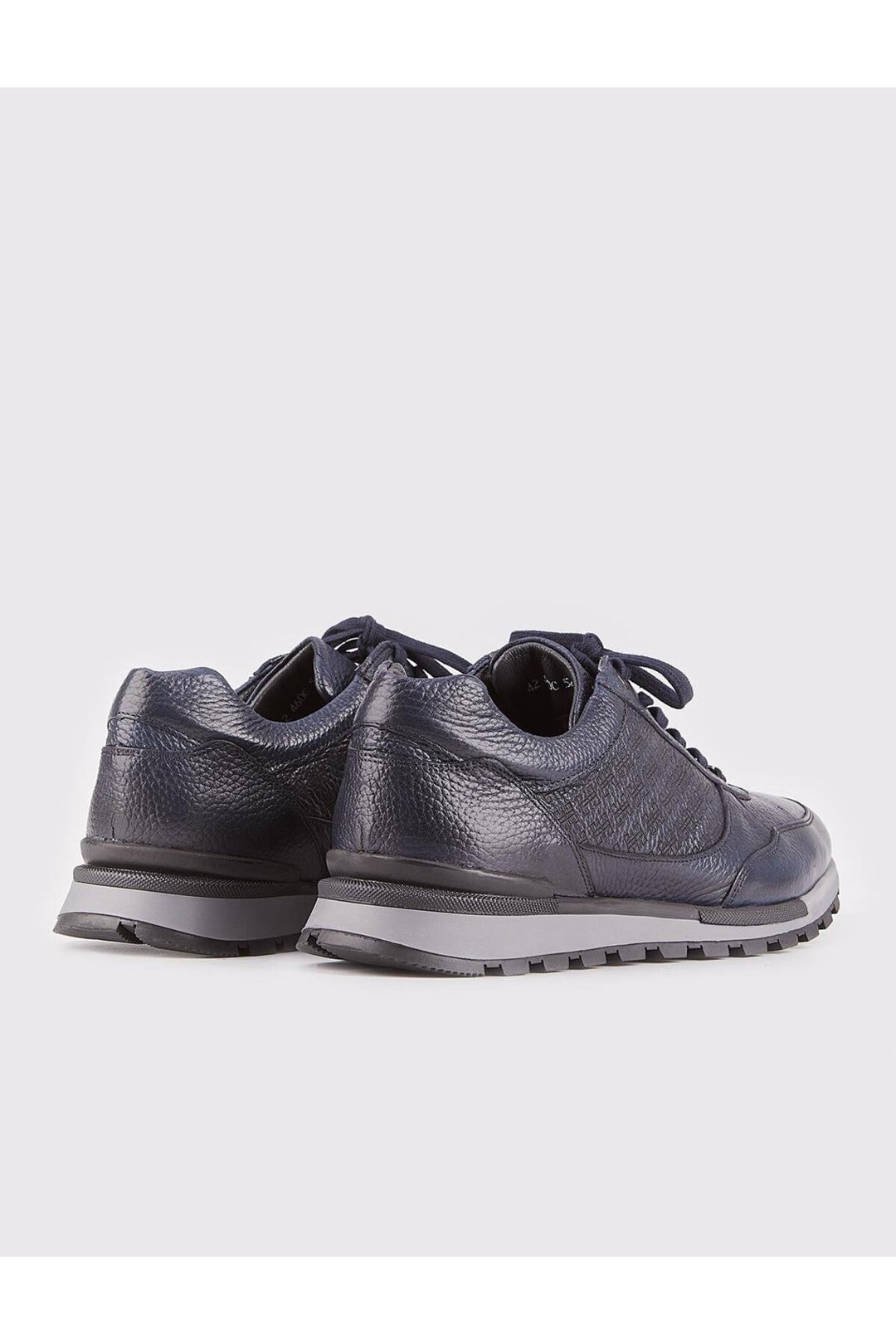 Cabani Shoes Chaussures de sport pour hommes en cuir véritable bleu marine à lacets avec semelle thermo. - Bleu marine