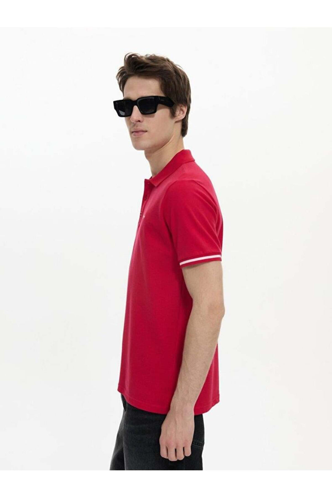 LTB Tee-shirt à manches courtes avec col polo Pressed Regular Red
