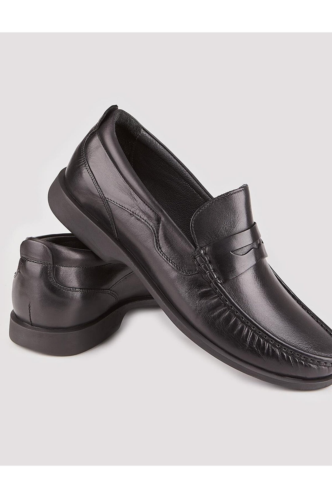 Cabani Shoes Chaussures de ville pour homme en cuir véritable noir aniline avec ceinture - Multicolore