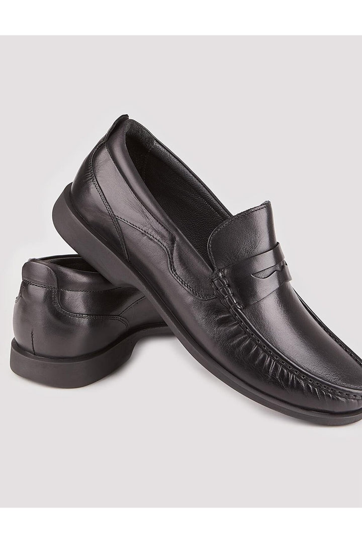 Cabani Shoes Chaussures de ville pour homme en cuir véritable noir aniline avec ceinture - Multicolore