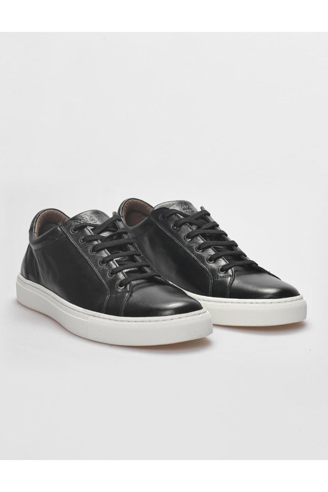 Cabani Shoes Chaussures de sport pour hommes en cuir véritable noires à lacets - Noir