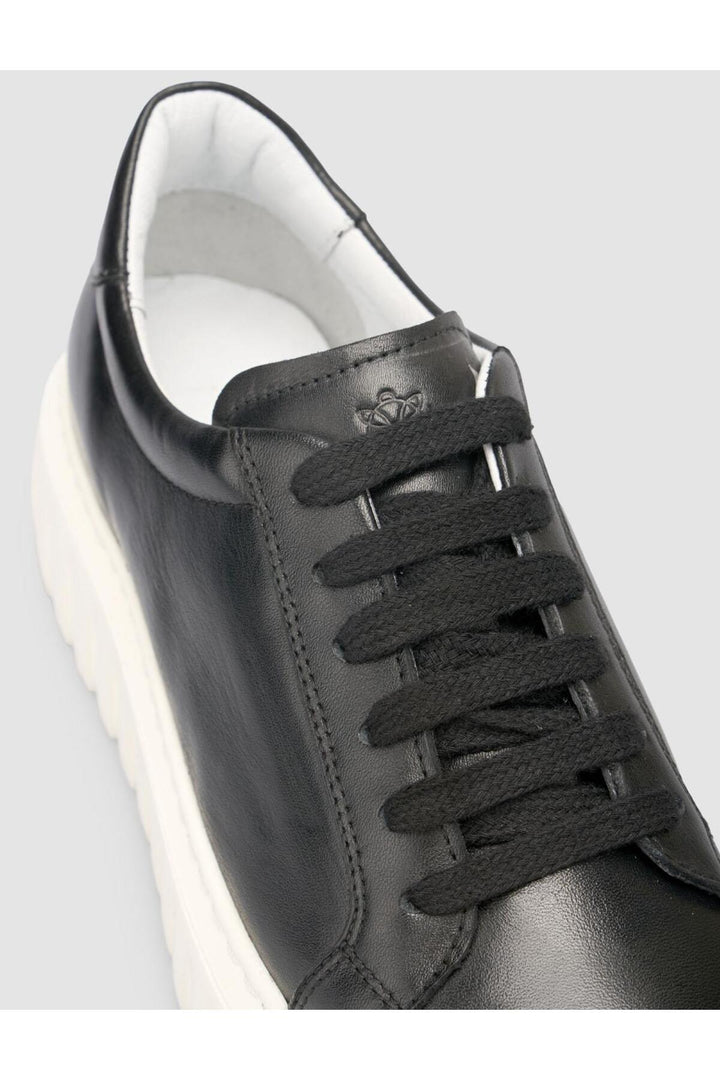 Cabani Shoes MonaMae 100% Cuir Véritable Baskets Femme Noires - Multicolore