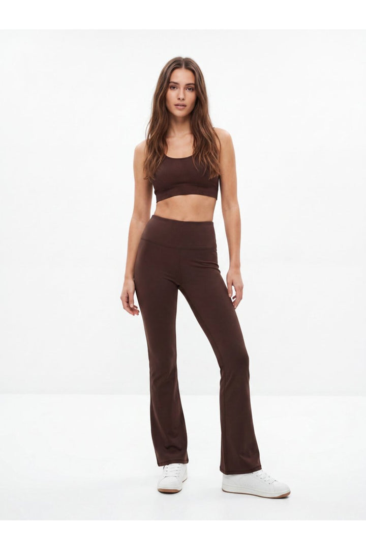 LTB Legging Marron Taille Haute À Pattes Élargies - Marron