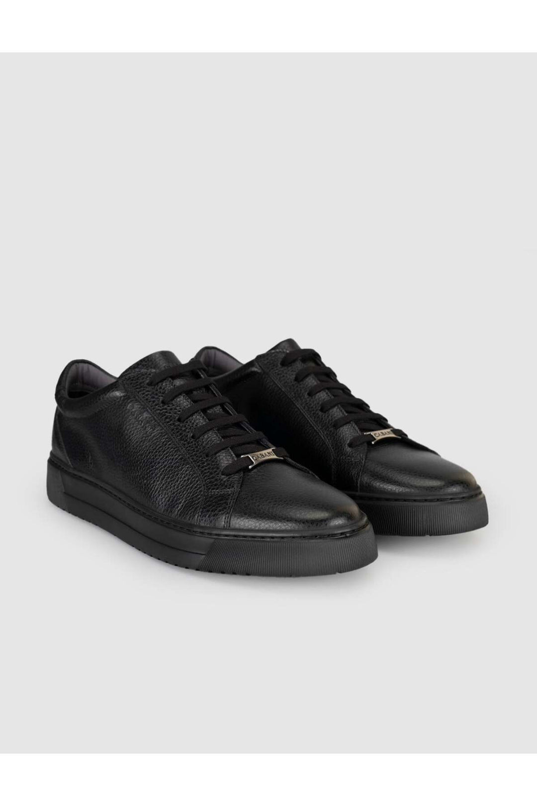 Cabani Shoes Baskets décontractées pour hommes en cuir véritable noir - Multicolore