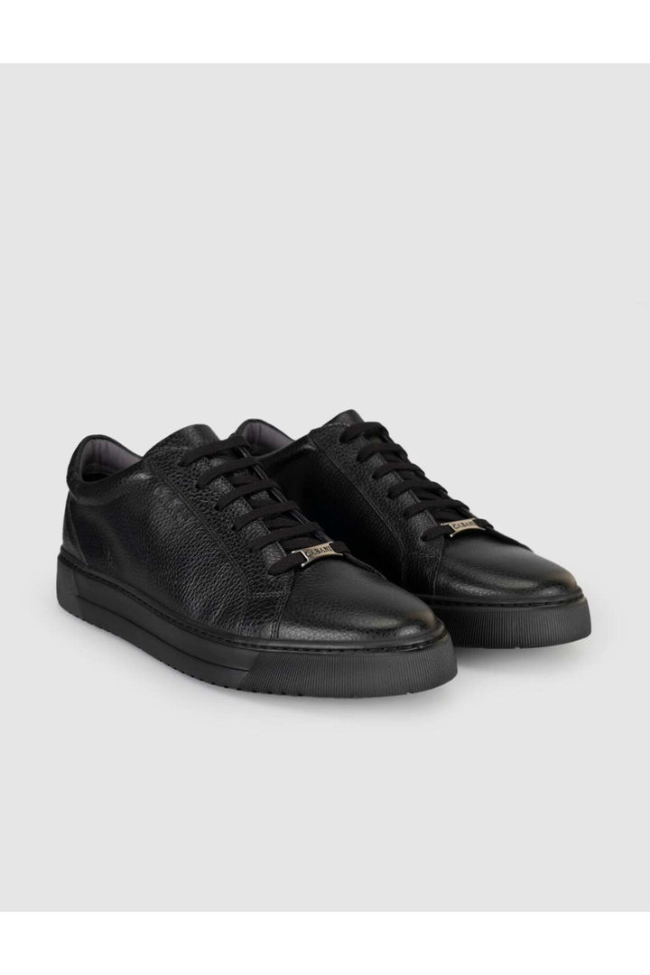 Cabani Shoes Baskets décontractées pour hommes en cuir véritable noir - Multicolore