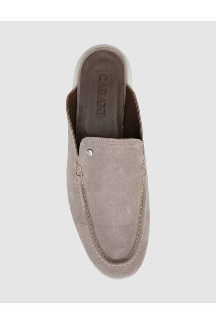 Cabani Shoes Mocassins pour hommes en cuir véritable beige avec accessoires en métal - Vison