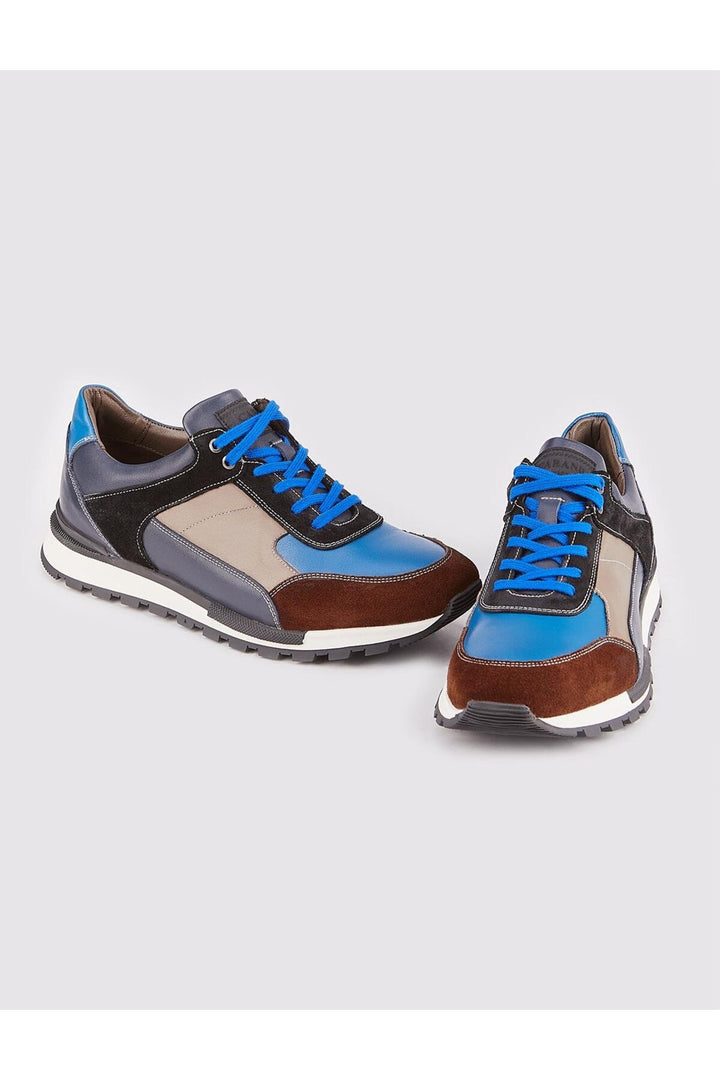 Cabani Shoes Light Termo Semelle en Cuir Véritable Bleu marine Chaussures de Sport pour Hommes à Lacets - Bleu marine