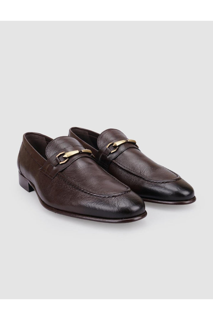 Cabani Shoes Chaussures classiques pour hommes en cuir véritable 100% marron avec boucle. - Marron