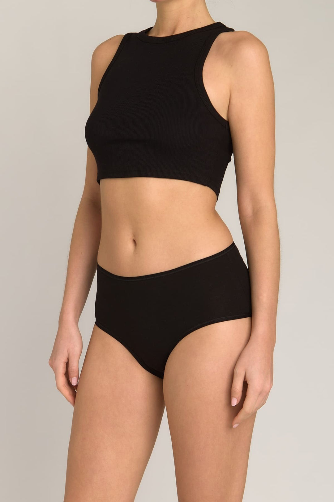 Lovely Things DORIS Culotte Hipster Taille Haute en Mélange Modal - Noir