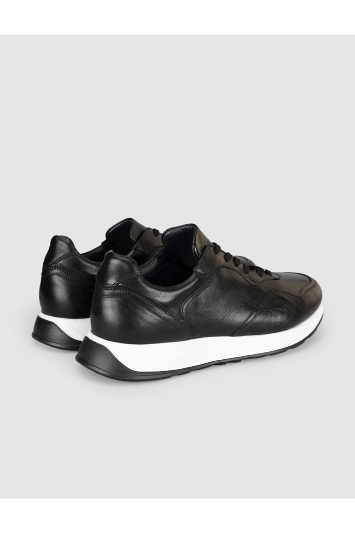 Cabani Shoes Baskets en cuir véritable noir pour homme avec semelle Eva - Multicolore