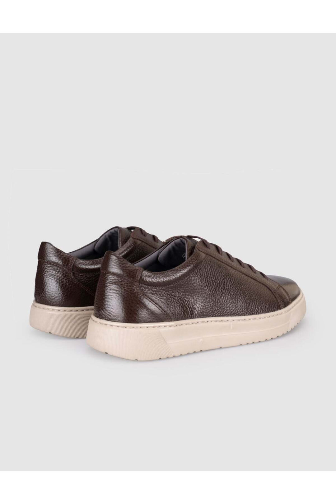 Cabani Shoes Baskets décontractées pour hommes en cuir véritable marron - Marron