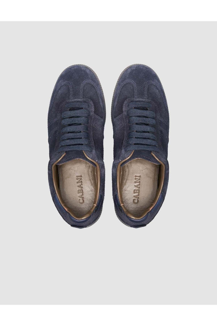 Cabani Shoes Livavin %100 Cuir Suédé Véritable Bleu marine Baskets Femme - Bleu marine