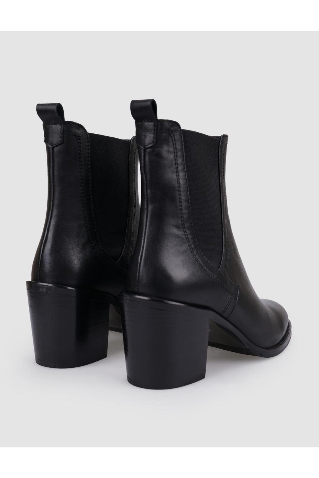 Cabani Shoes Bottines à talons pour femmes en cuir véritable noir 100% - Multicolore