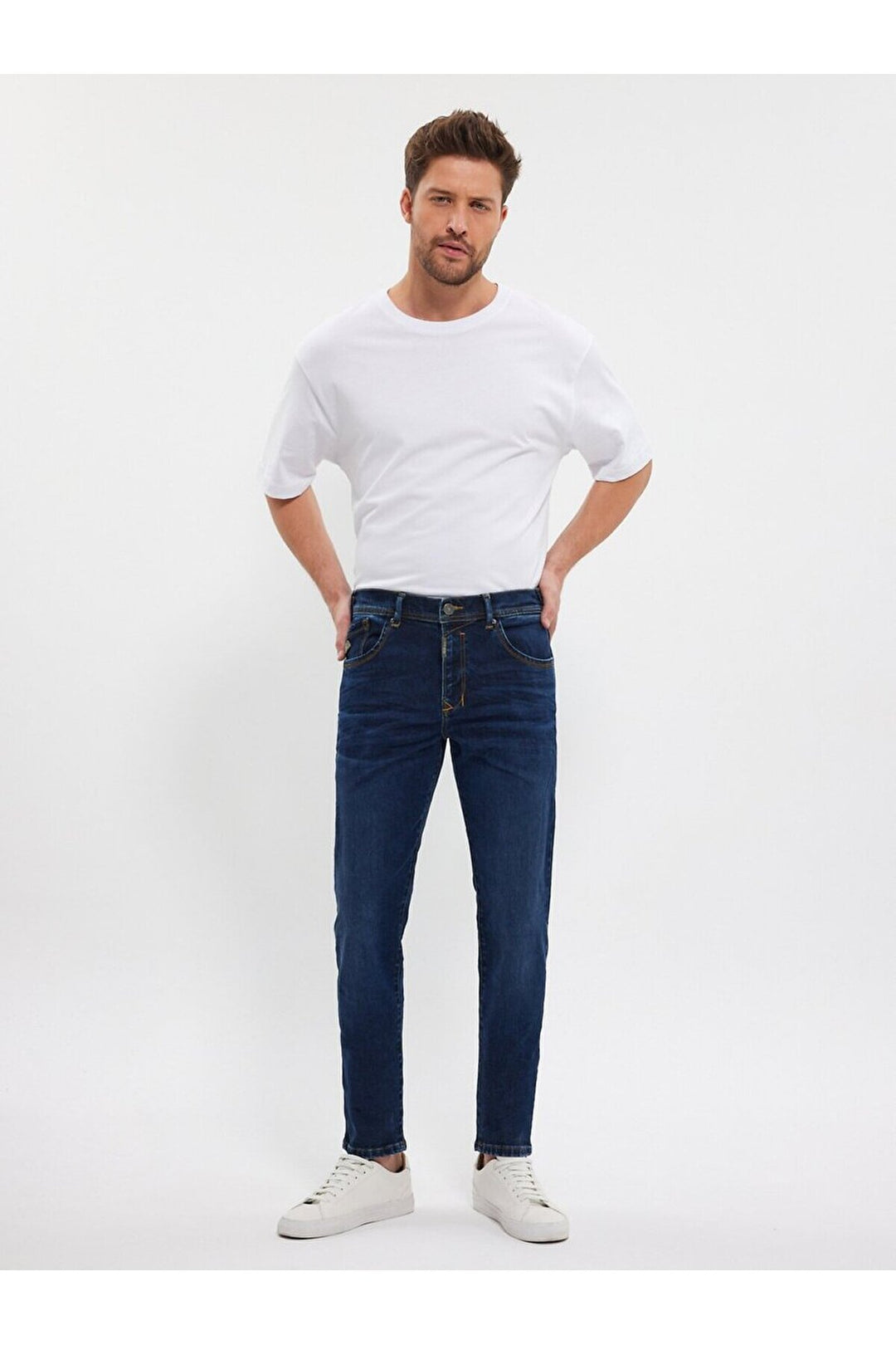 LTB Diego Jean Pantalon à taille moyenne à jambes larges - Bleu moyen