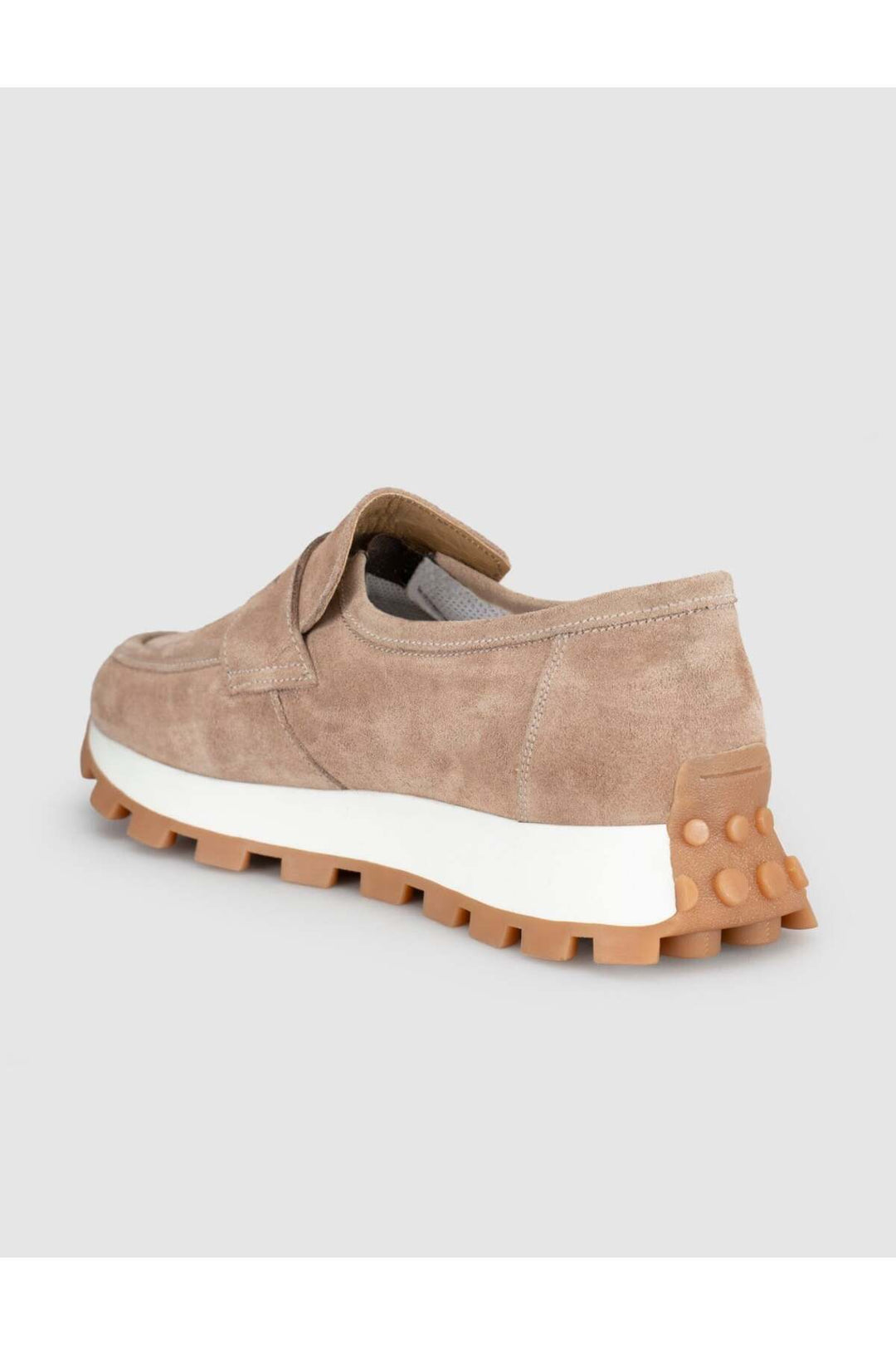 Cabani Shoes Chaussures de femme en cuir suédé crème type loafer sneaker - Crème