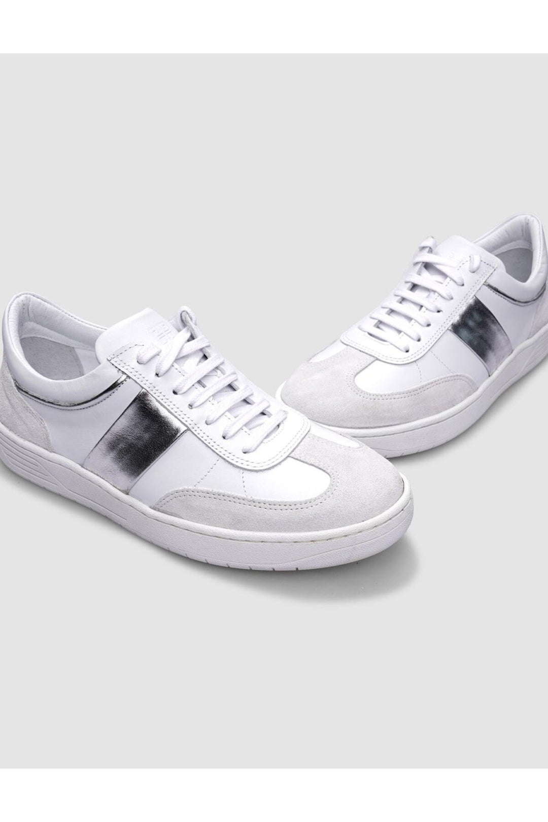 Cabani Shoes Chaussures de sport pour femmes en cuir véritable blanc à lacets 100% - Blanc