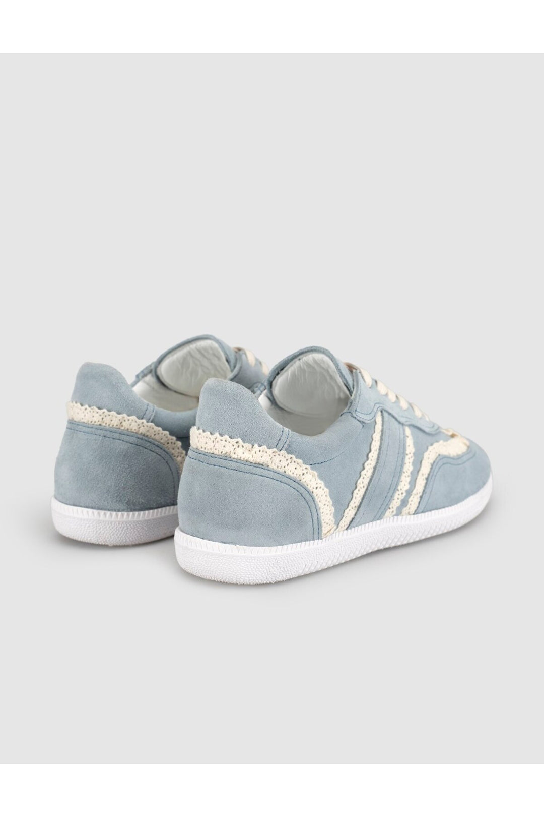 Cabani Shoes Chaussures de sport en cuir véritable avec détails en dentelle bleue - Multicolore