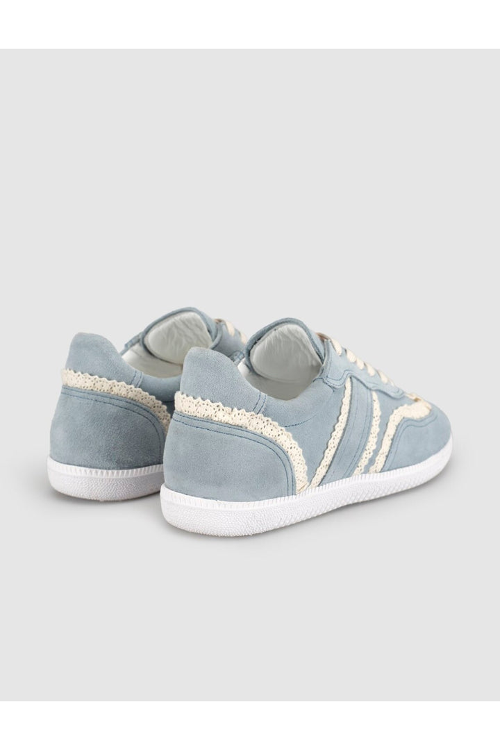 Cabani Shoes Chaussures de sport en cuir véritable avec détails en dentelle bleue - Multicolore