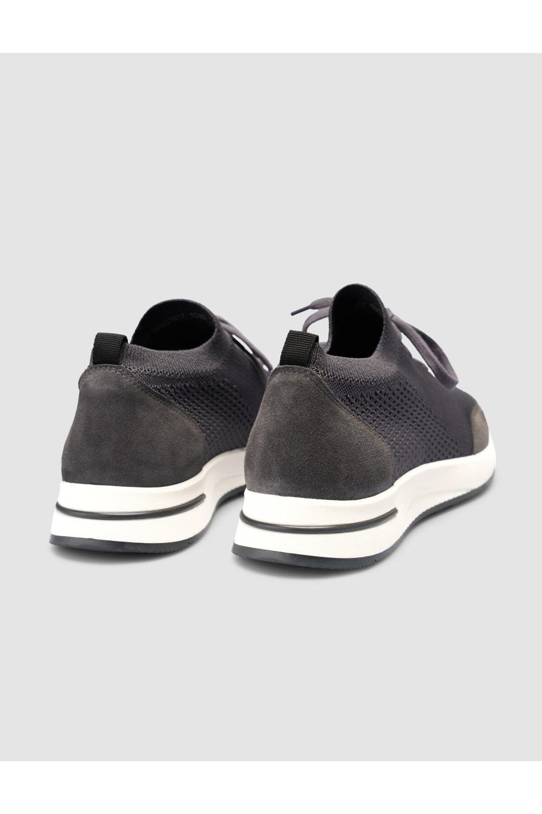 Cabani Shoes Chaussures de sport pour hommes en tricot gris avec lacets - Gris