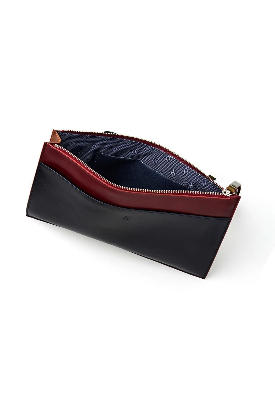 helmbrook Sac porte-documents en cuir véritable pour femme Zippé RFID Protégé Beverly Claret Rouge Noir