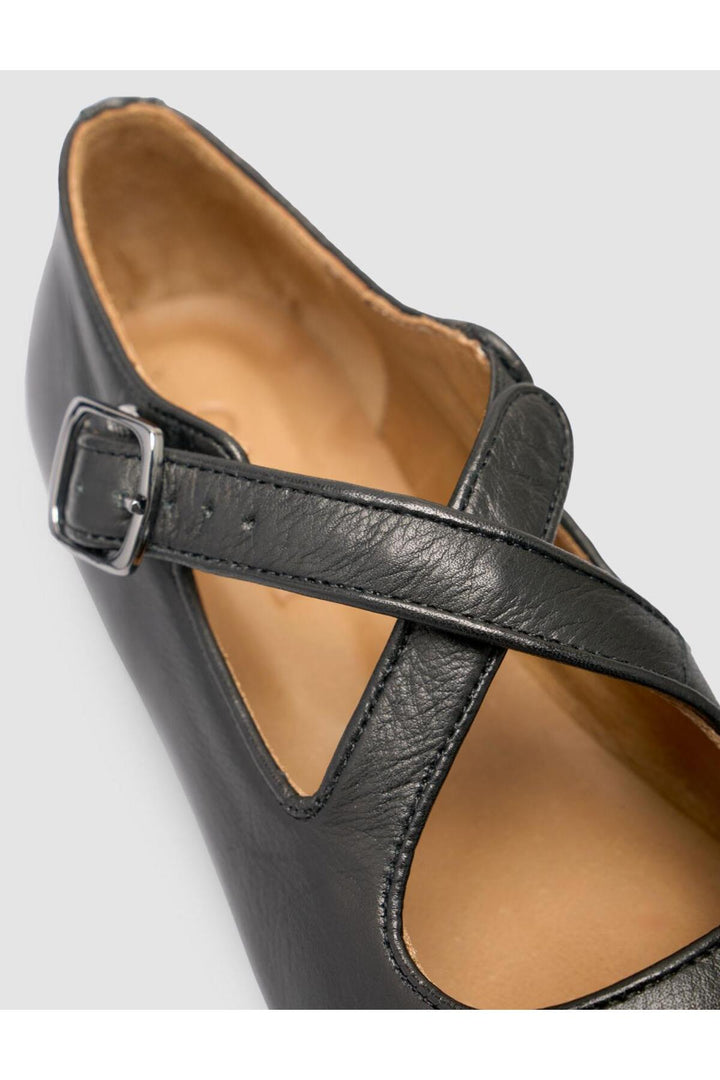 Cabani Shoes %100 Cuir Véritable Ballerines Noires pour Femmes - Noir