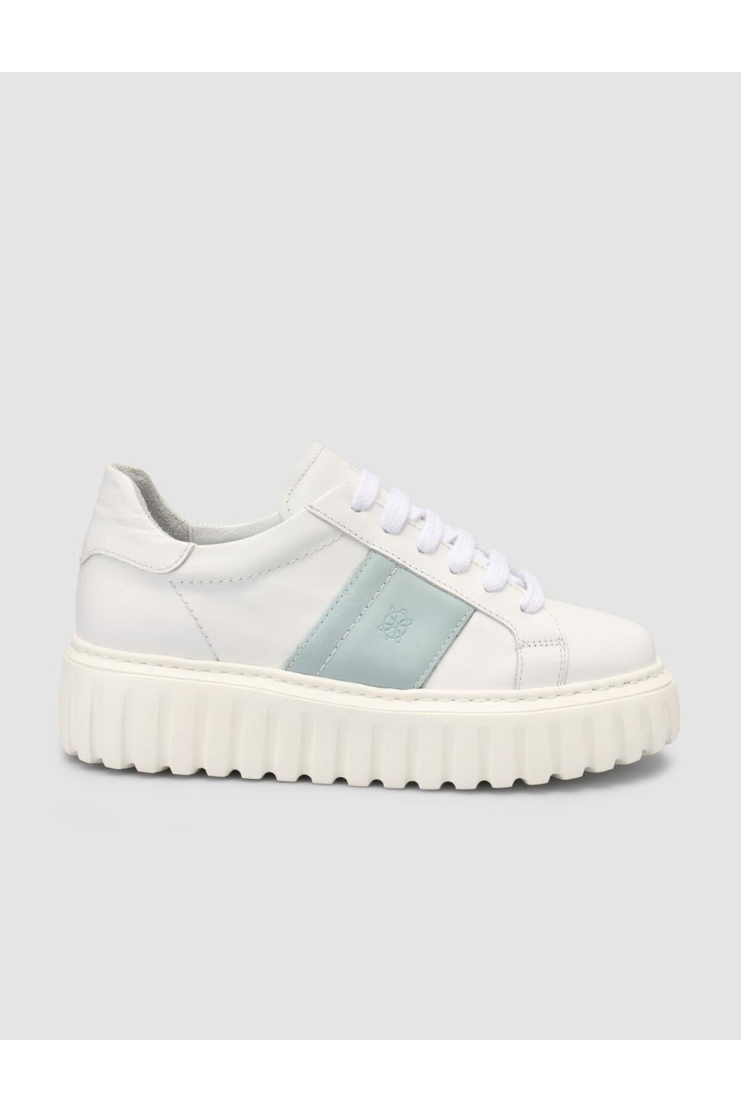 Cabani Shoes MonaMae 100% Cuir Véritable Blanc - Blanc / Bleu