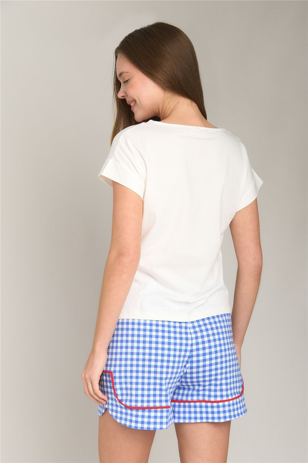 Lovely Things Ensemble de shorts à manches courtes en tricot Gloria - Ensemble de pyjamas - Bleu