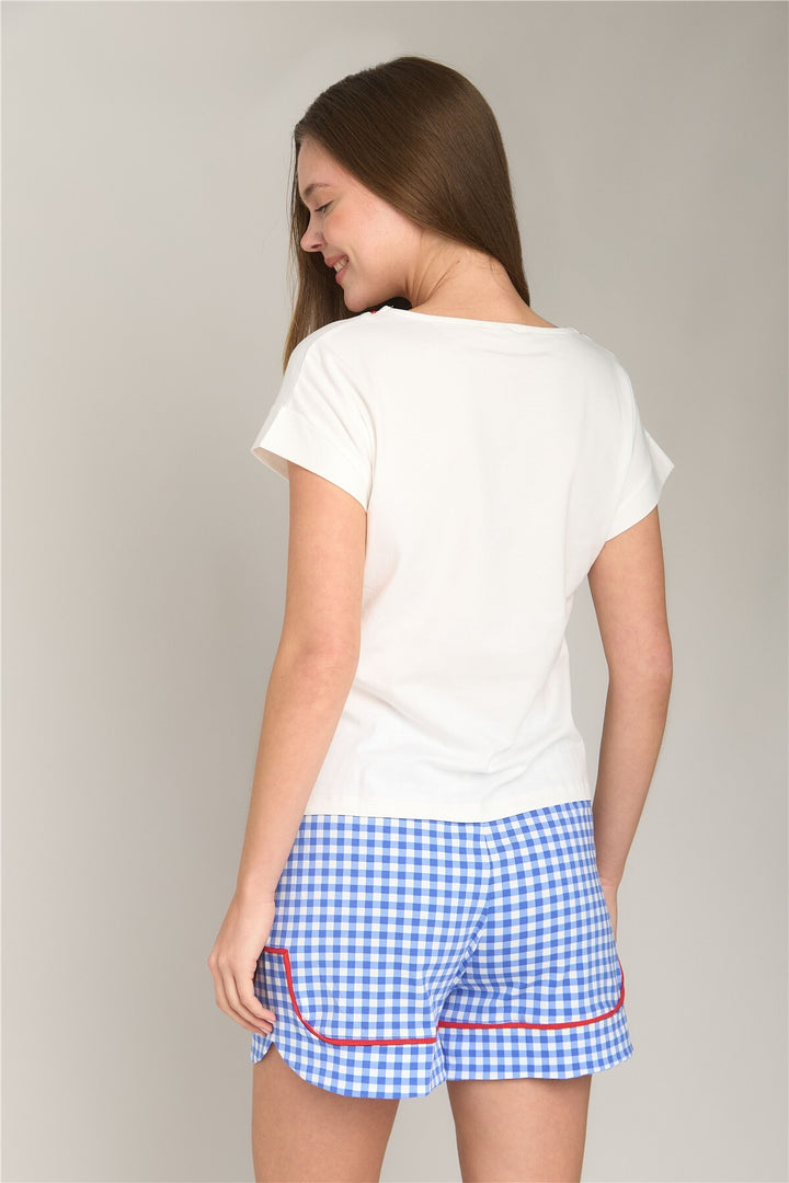 Lovely Things Ensemble de shorts à manches courtes en tricot Gloria - Ensemble de pyjamas - Bleu